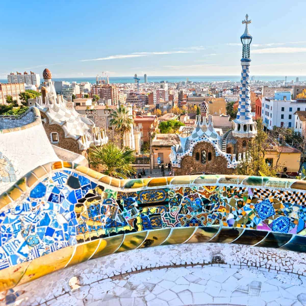 View of Barcelona, Spain from a rooftop.