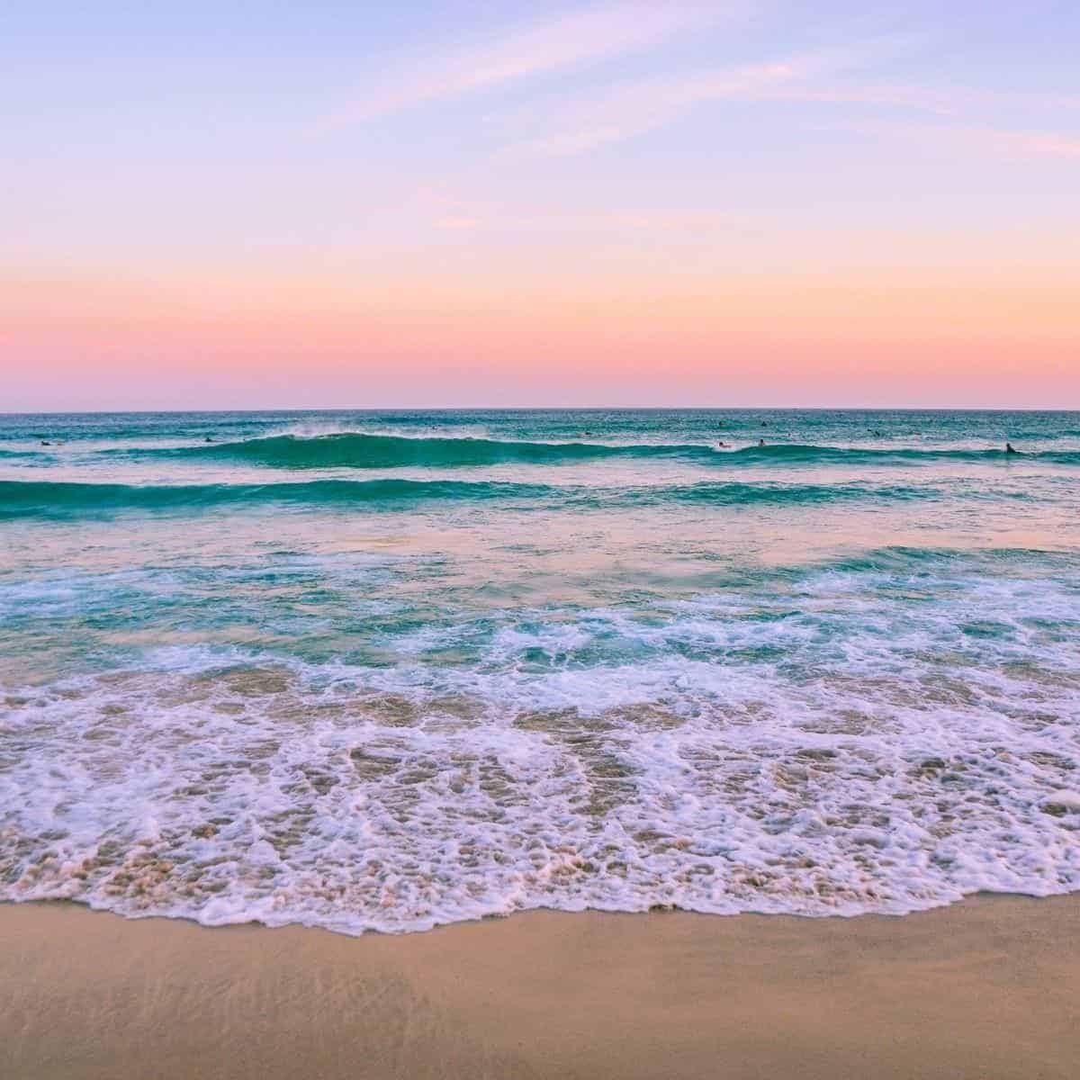 Sunset at a beach.