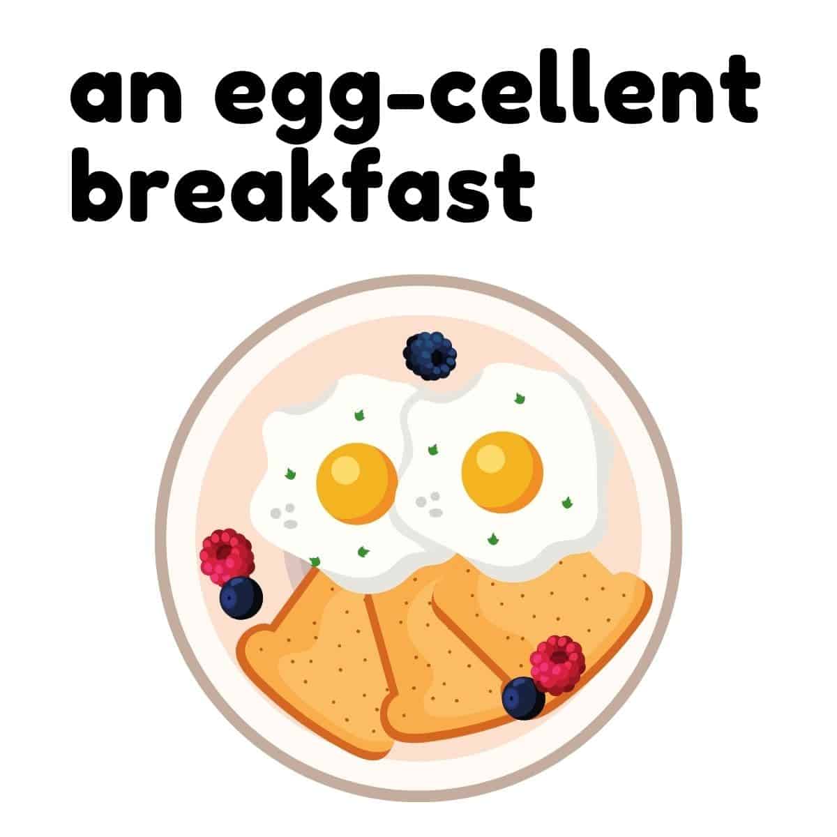 Eggs, toast, and berries on a plate.