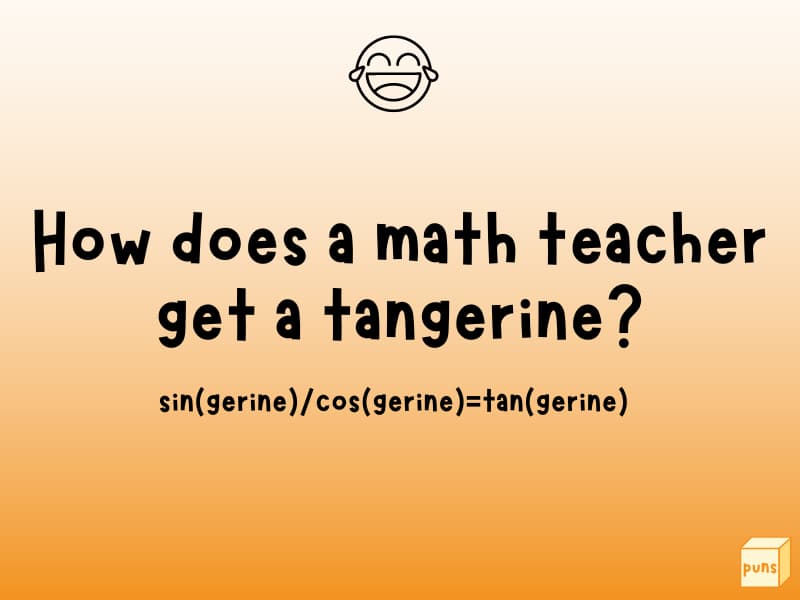 Math teacher tangerine joke.