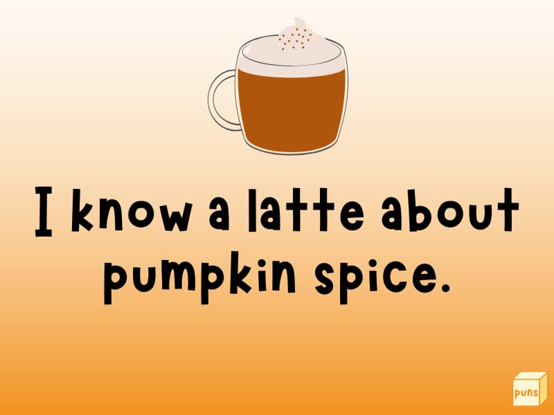 Pumpkin spice latte in a mug.