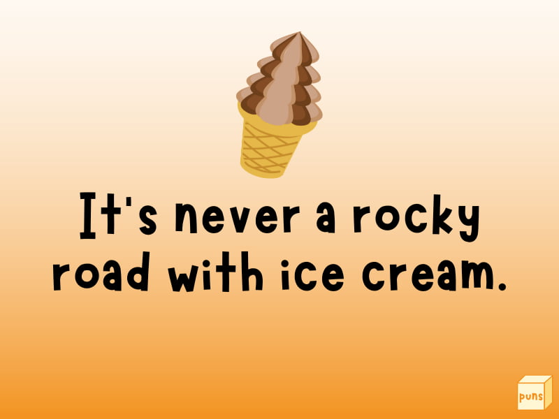 Rocky Road ice cream in a cone.